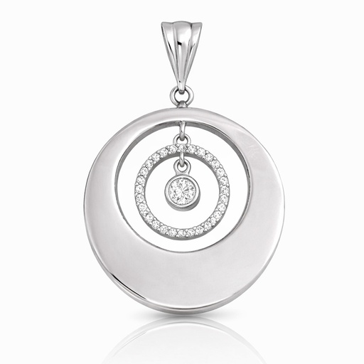 [AG502] COLGANTE PLATA 925MM REDONDO CIRCONITA
