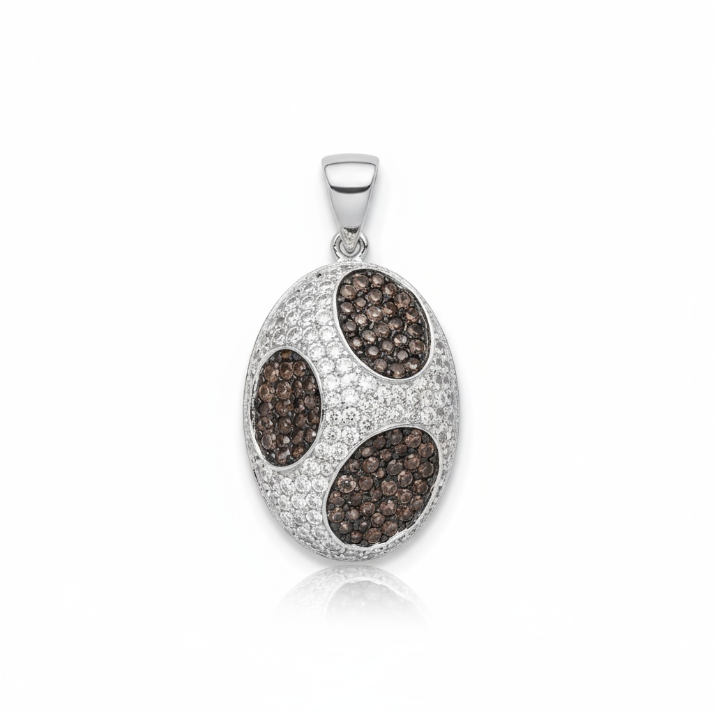 COLGANTE PLATA 925MM CIRCONITAS NEGRAS