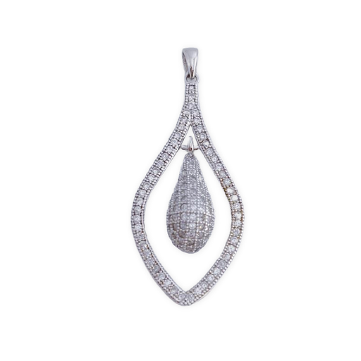 [AG556] COLGANTE PLATA 925MM CIRCONITAS