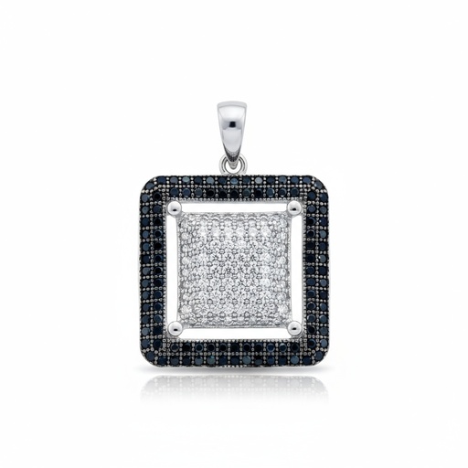 [AG579] COLGANTE PLATA 925MM CUADRADO CIRCONITAS