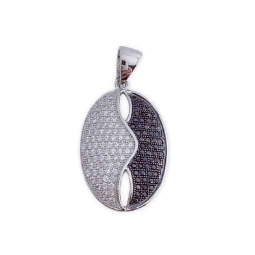 [AG581] COLGANTE PLATA 925MM OVAL CIRCONITAS