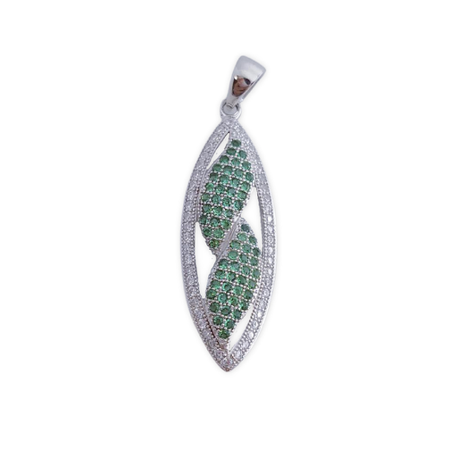 [AG588] COLGANTE PLATA 925MM CIRCONITAS VERDES