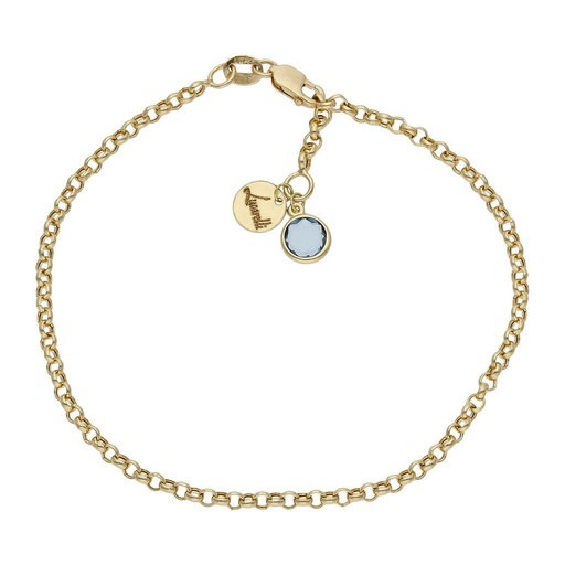[HT100A] PULSERA MI HISTORIA ORO 18KL  2.50MM - AZUL