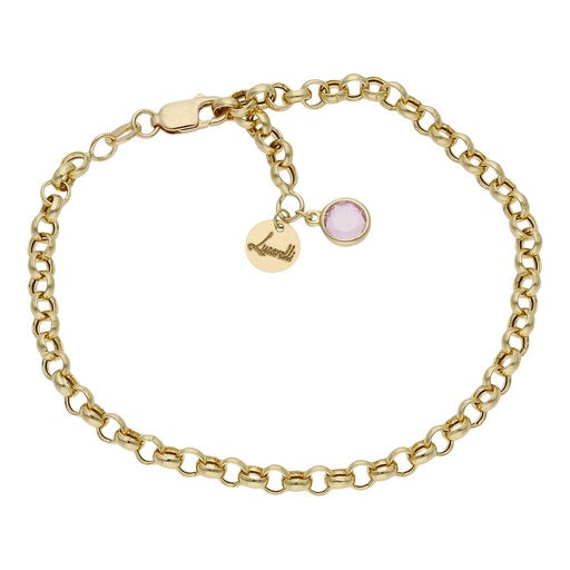 [HT102R] PULSERA MI HISTORIA ORO 18KL 4MM - ROSA