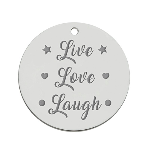 [AG3075] MI HISTORIA - ABALORIO PLATA 925MM LIVE LOVE LAUGH