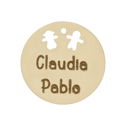 [HT233] MI HISTORIA - ABALORIO ORO 18KL NIÑA+NIÑO