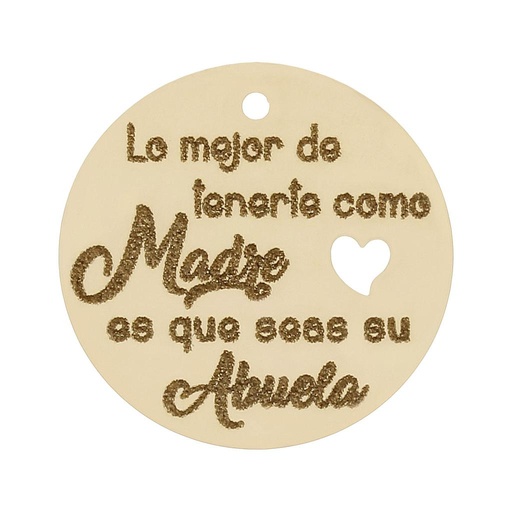 MI HISTORIA - ABALORIO ORO 18KL FRASE ABUELA