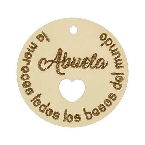 MI HISTORIA - ABALORIO ORO 18KL FRASE ABUELA