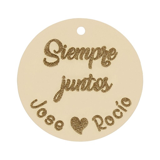 MI HISTORIA - ABALORIO ORO 18KL FRASE JUNTOS