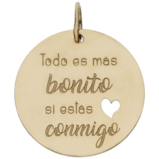 [HT332] MI HISTORIA - ABALORIO ORO 18KL FRASE BONITO