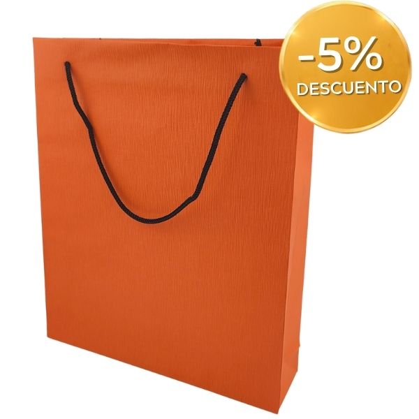 BOLSA PAPEL NARANJA 200X50X240 - 20 UNID