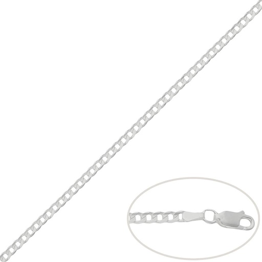 CADENA PLATA 925MM BARBADA - 3MM