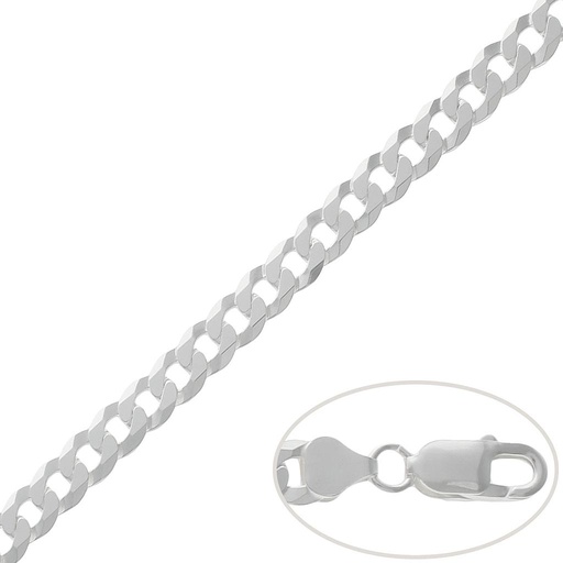 CADENA PLATA 925MM BARBADA - 8MM