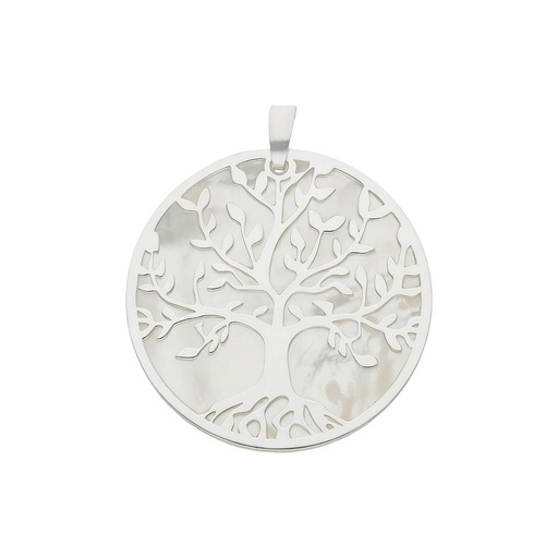 [AG647] COLGANTE PLATA 925MM ARBOL DE LA VIDA NACAR - 18MM