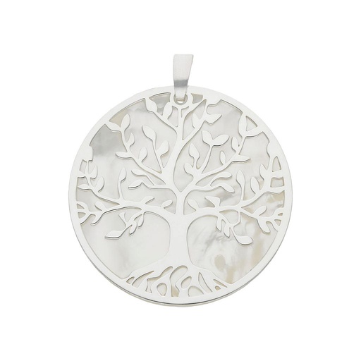 [AG646] COLGANTE PLATA 925MM ARBOL DE LA VIDA NACAR - 25MM