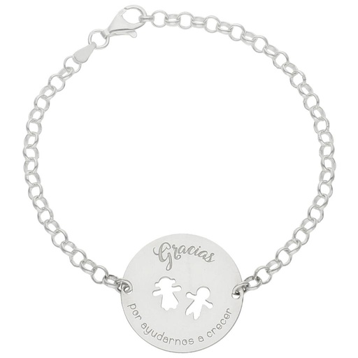 [AG291] PULSERA PLATA 925MM PROFE + FRASE - 25MM