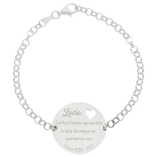 [AG292] PULSERA PLATA 925MM PROFE + FRASE - 25MM