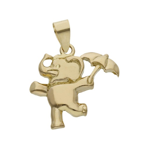 [G1059] COLGANTE ORO 18KL ELEFANTE SOMBRILLA