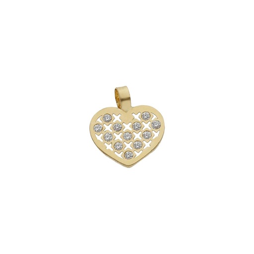 [G1076] COLGANTE ORO 18KL CORAZON CIRCONITAS - 8x9MM