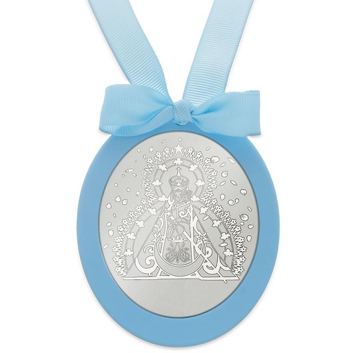 MEDALLA CUNA PLATA 925MM OVALADA VIRGEN DE LA CABEZA