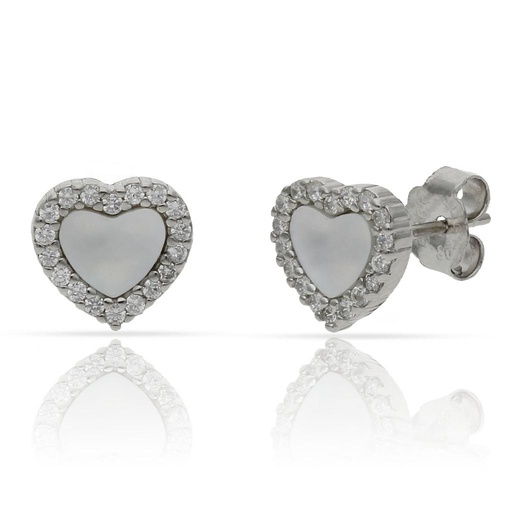 [AG1632] PENDIENTES PLATA 925MM CORAZON NACAR CIRCONITAS - 8.50MM