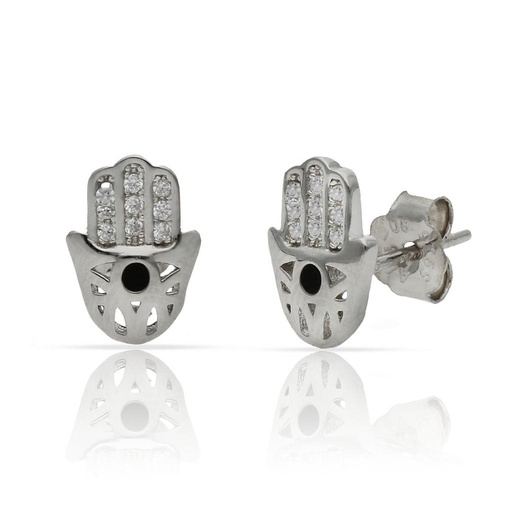 [AG1636] PENDIENTES PLATA 925MM MANO DE FATIMA - 7x10MM