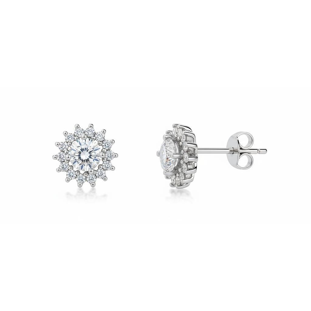 PENDIENTES PLATA 925MM CIRCONITAS - 10MM
