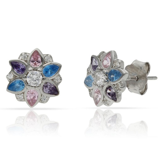 [AG1641] PENDIENTES PLATA 925MM FLOR - 10MM