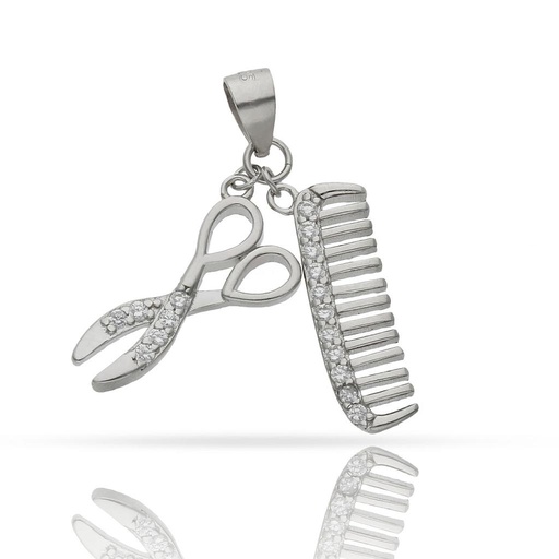 [AG657] COLGANTE PLATA 925MM TIJERAS + PEINE