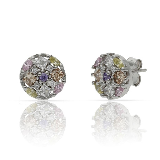 [AG1640] PENDIENTES PLATA 925MM PIEDRAS COLOR - 9.50MM