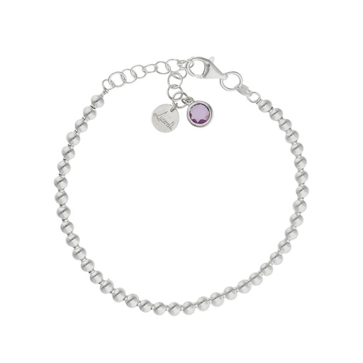 [AG3300L] PULSERA MI HISTORIA PLATA 925MM BOLAS - LILA