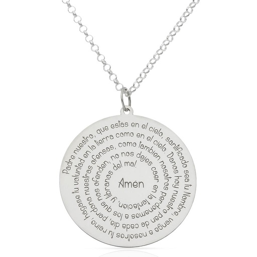 [AG2096] GARGANTILLA PLATA 925MM PADRENUESTRO - 30MM