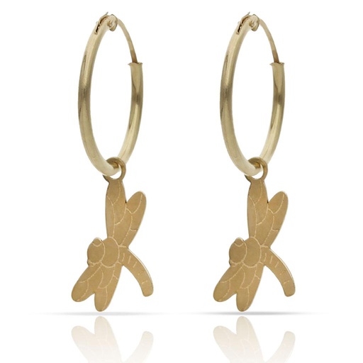 [P1543] AROS ORO 18KL LIBELULA