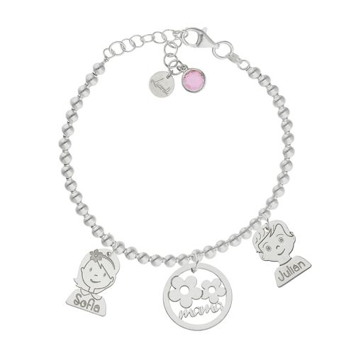 [AG3215] PULSERA MI HISTORIA PLATA 925MM BOLAS MAMA