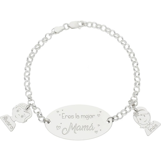 [AG316] PULSERA PLATA 925MM MEJOR MAMA