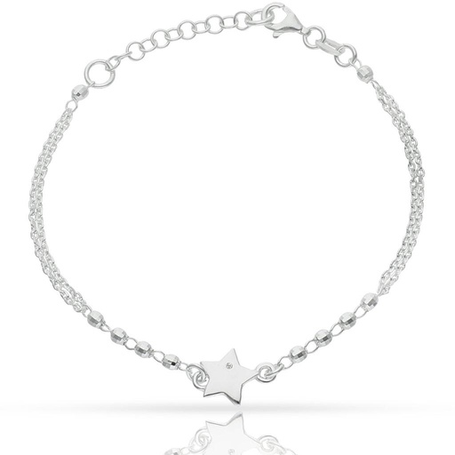 [AG302] PULSERA PLATA 925MM ESTRELLA + BOLAS