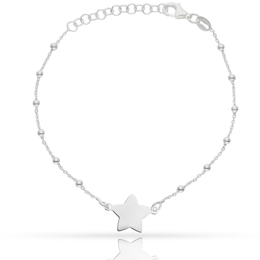 [AG301] PULSERA PLATA 925MM ESTRELLA + BOLAS