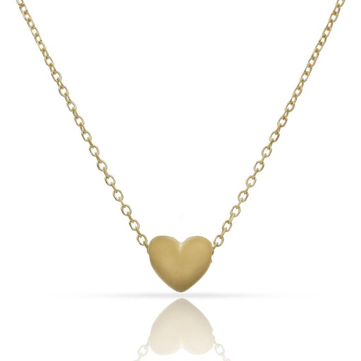 [AG680] GARGANTILLA PLATA CHAPADA ORO CORAZON