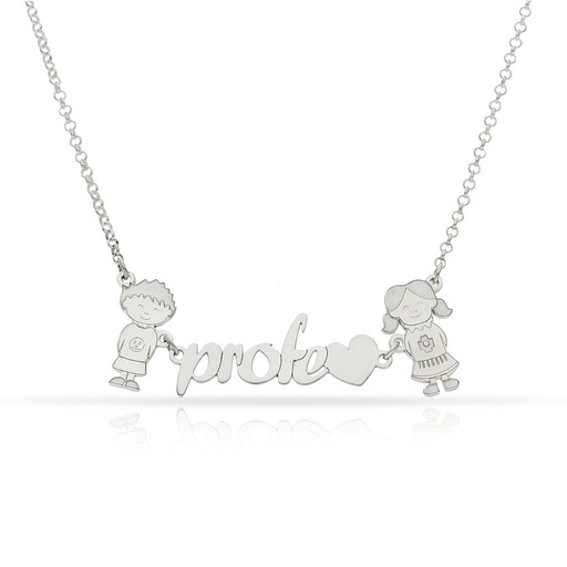 [AG2101] GARGANTILLA PLATA 925MM PROFE + 2 NIÑOS