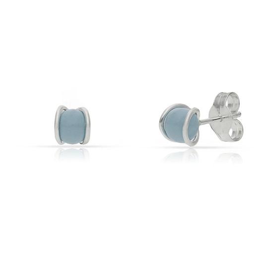 [AG1695] PENDIENTES PLATA 925MM PERLA AZUL - 5MM