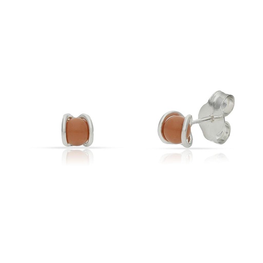 [AG1698] PENDIENTES PLATA 925MM PERLA SALMON - 4MM