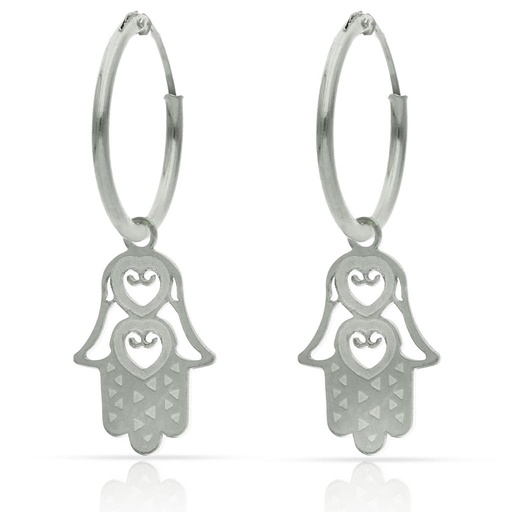 AROS PLATA 925MM MANO DE FATIMA - 12MM