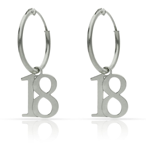 [AG1734] AROS PLATA 925MM NUMEROS - 12MM