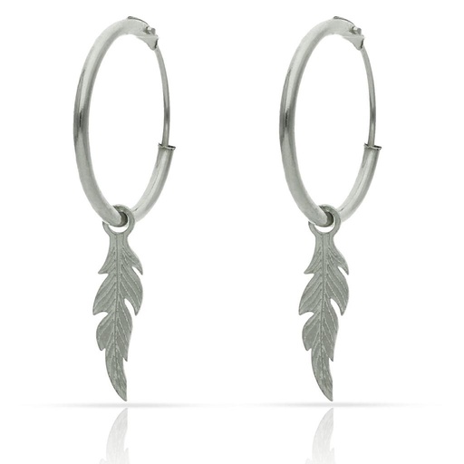 [AG1737] AROS PLATA 925MM PLUMA - 12MM