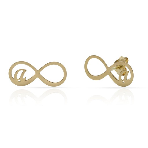 [P1332] PENDIENTES ORO 18KL INFINITO + INICIAL