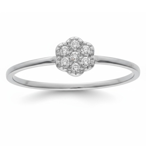 SORTIJA ORO BLANCO 18KL FLOR DIAMANTES