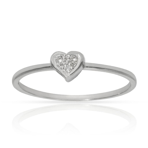 SORTIJA ORO BLANCO 18KL CORAZON DIAMANTES