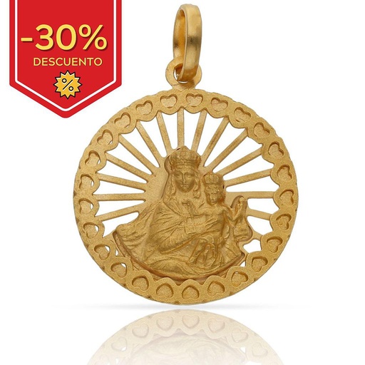 [AG4015] MEDALLA PLATA CHAPADA ORO V. DEL CARMEN - 25MM