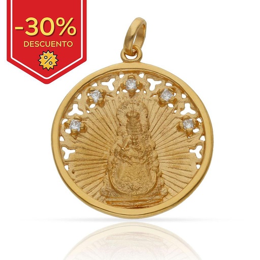 [AG4014] MEDALLA PLATA CHAPADA ORO V. DEL ROCIO - 25MM