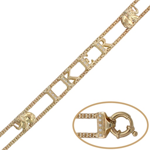 [PU568] PULSERA ORO 18KL NOMBRE CIRCONITAS